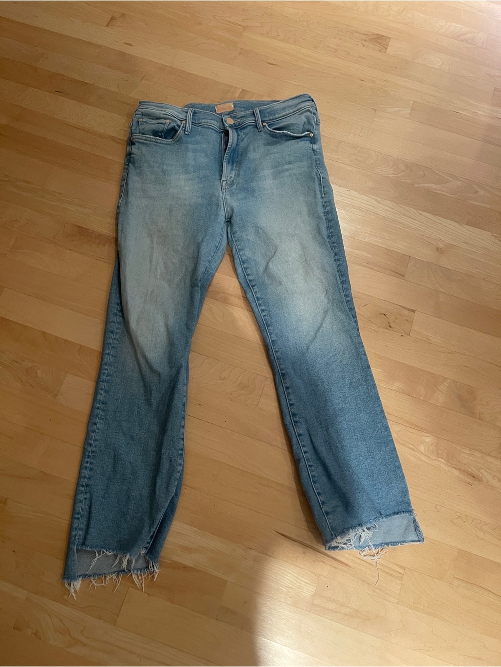 MOTHER insider crop step fray Jeans